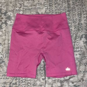 Alo Pink Seamless Bike Shorts with Wide Waistband
